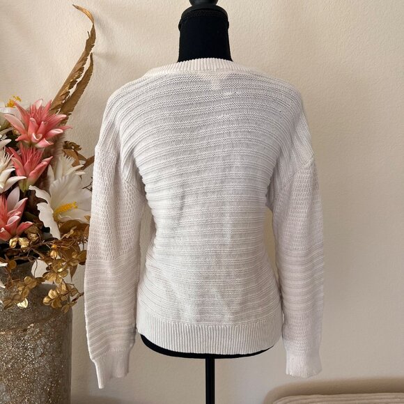 Cream White Knit Cottagecore Sweater Womens L - Picture 3 of 9